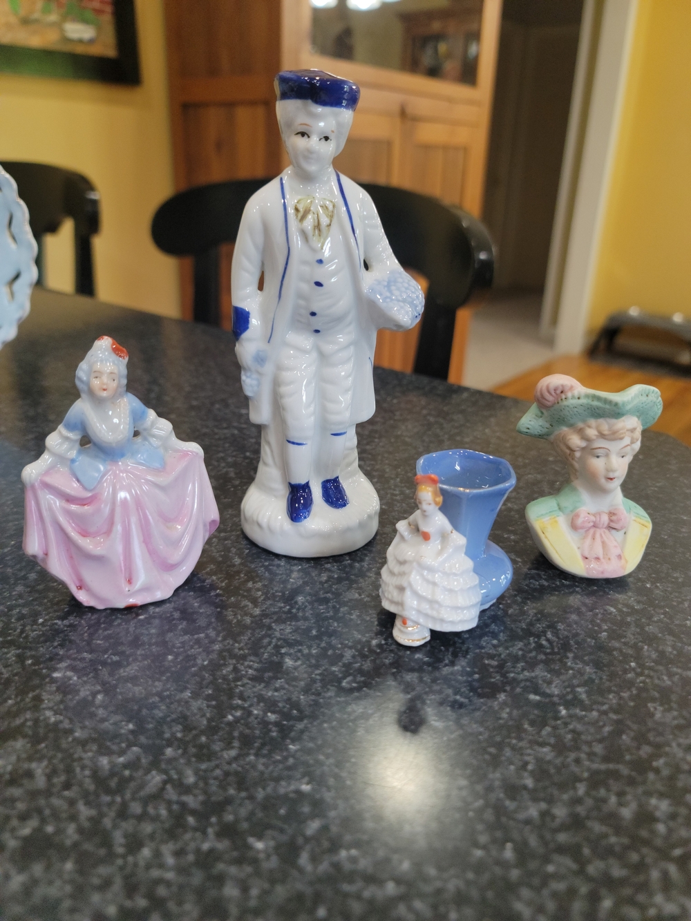 Vintage Porcelain Figurine Lot - Pastel Blue & Pink Accents